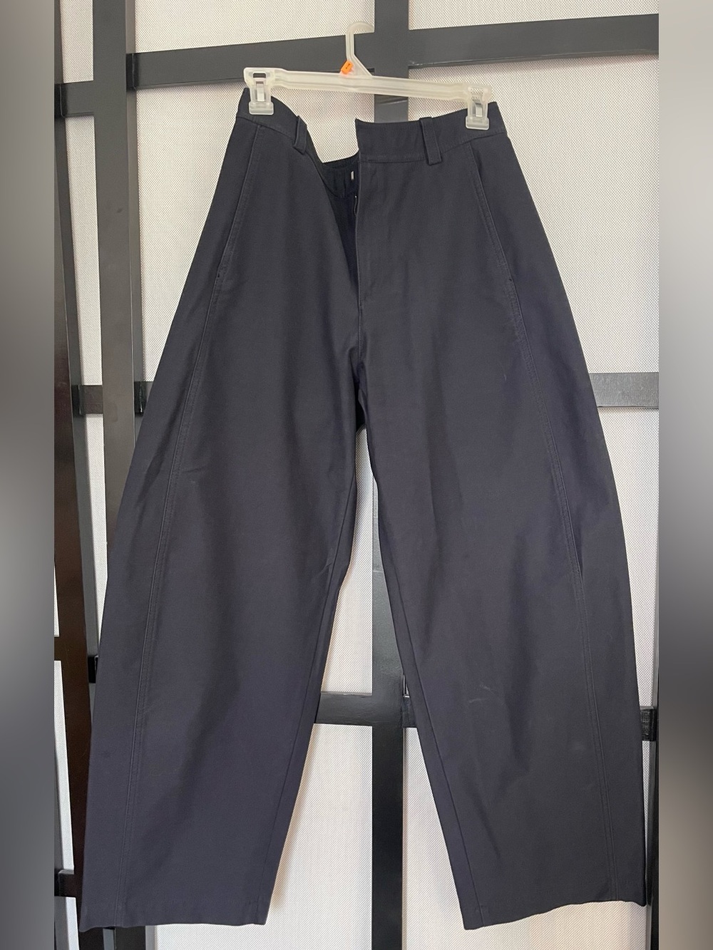 Uniqlo Navy Jersey Barrel Leg Pants